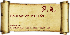 Paulovics Miklós névjegykártya