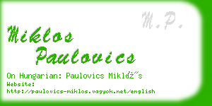 miklos paulovics business card